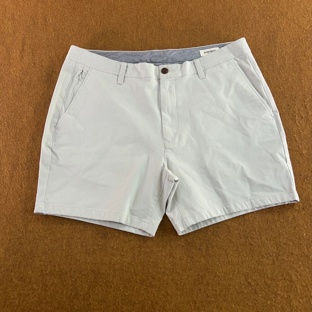 Bonobos Mens 36 Light Gray 5" Inseam Stretch Chino Shorts